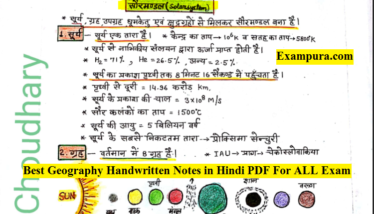 Best Geography Handwritten Notes in Hindi PDF For ALL Exam