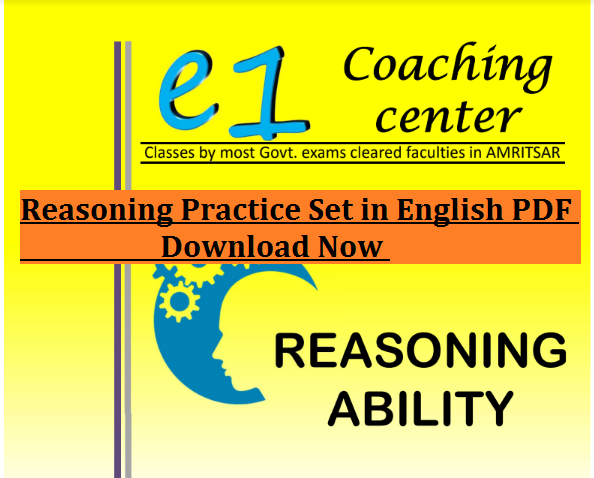 Reasoning Practice Set in English PDF Download Now