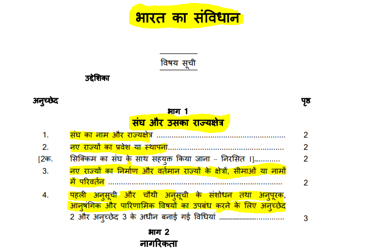 indian constitution in hindi pdf