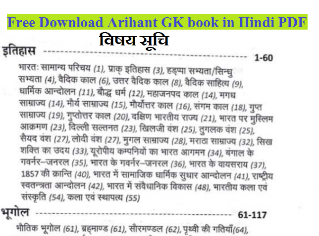Free Download Arihant GK book in Hindi PDF