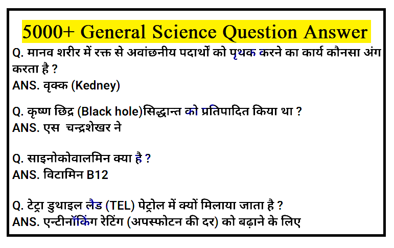 Most Important General Science question answer